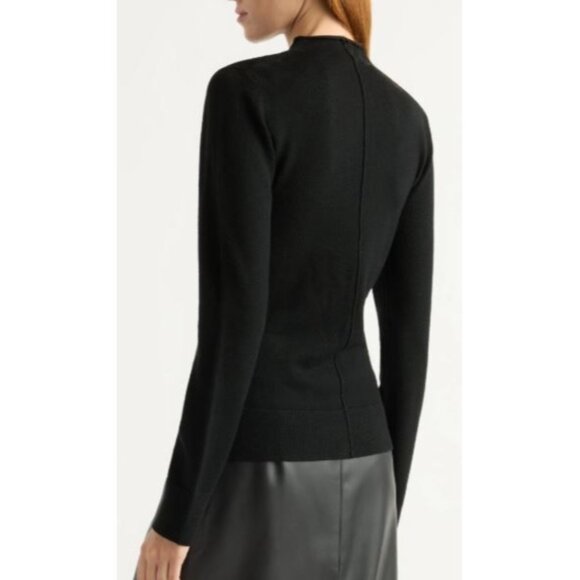 Modern Citizen Charlene Wool Button Mock Neck Sweater Top Women Size Small NWT - Picture 2 of 14